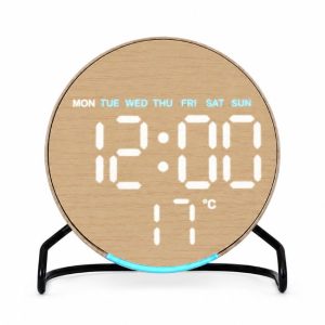 AstraNova Lightweight Wooden Digital Clock with Stand