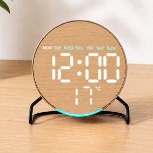 AstraNova Lightweight Wooden Digital Clock with Stand