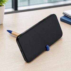Antonio Bamboo Click Pen with Mobile Stand
