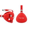 Stratus 3 in 1 Retractable Charging Cable | 120W Red Stratus retractable 3-in-1 charging cable showing connector storage and front surface for custom company logo printing