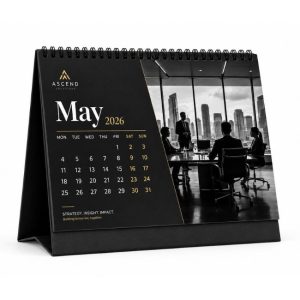 Custom Classic Wirebound Dark Editorial Calendar - Signature