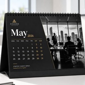 Custom Classic Wirebound Dark Editorial Calendar - Signature