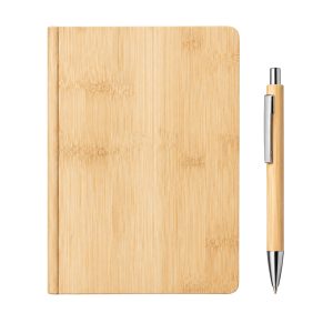 Parka 2 in 1 Corporate Gift Set Includes Bamboo Notebook & Wood Pen