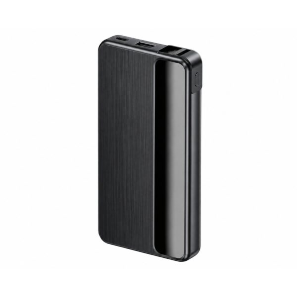 Glitch 10,000mAh Power Bank with Built in Type C and Lightning Cables Black 10,000mAh power bank with front display area and charging ports