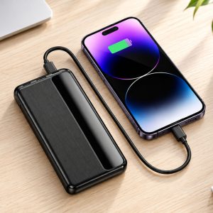 Glitch 10,000mAh Power Bank with Built in Type C and Lightning Cables