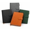 Ephemera Journal Planner Leather Cover with Magnetic Lock Ephemera A5 planner notebooks in grey, green, black and brown with magnetic strap closures